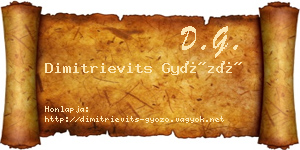 Dimitrievits Győző névjegykártya