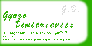 gyozo dimitrievits business card